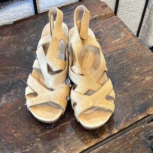 Dansko sandal with wood heel